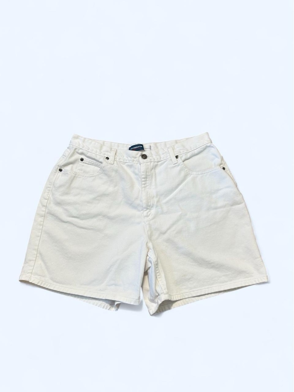 Liz Claiborne White Classic Fit Denim Shorts